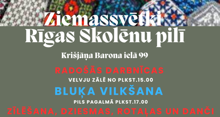 Bērnu un jauniešu centrs “Rīgas Skolēnu pils” aicina uz Ziemas saulgriežiem
