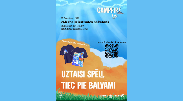 24 stundu spēļu izstrādes hakatons jeb game jam vidusskolēniem – “Campfire Riga”