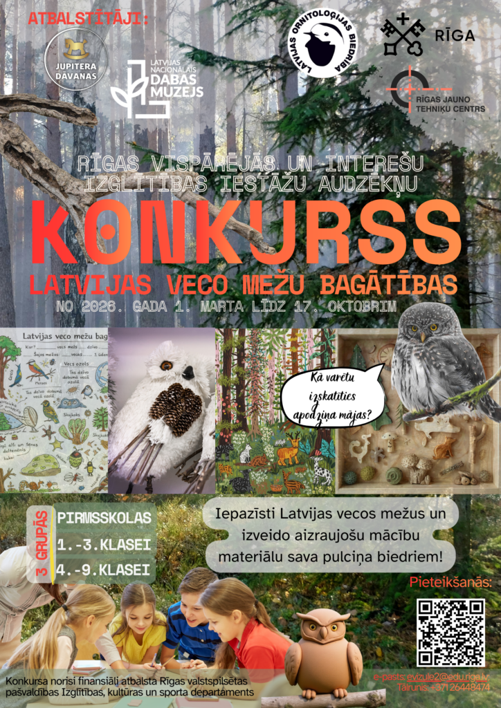 Aicinājums piedalīties STEM jomas dabaszinātņu konkursā “Latvijas veco mežu bagātības”