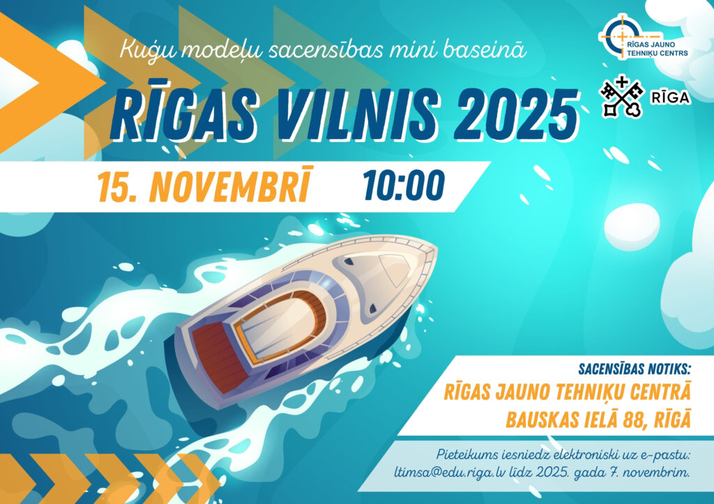 Aicinām piedalīties kuģu modeļu sacensībās mini baseinā “Rīgas vilnis 2025”
