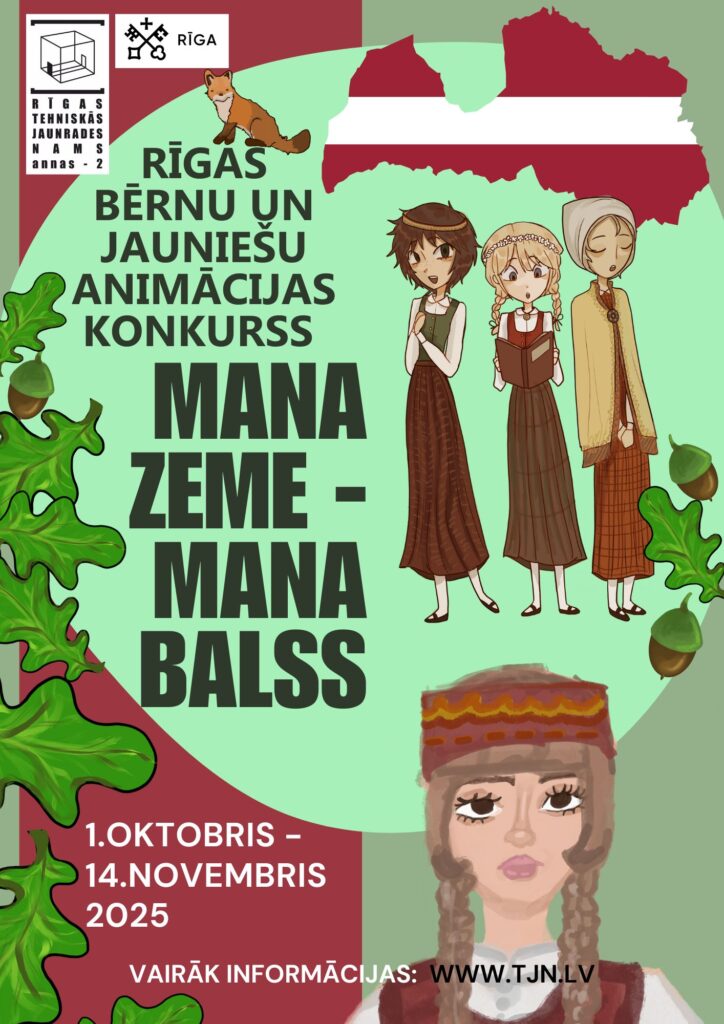 Notiks Rīgas bērnu un jauniešu animācijas konkurss “Mana zeme – Mana balss”