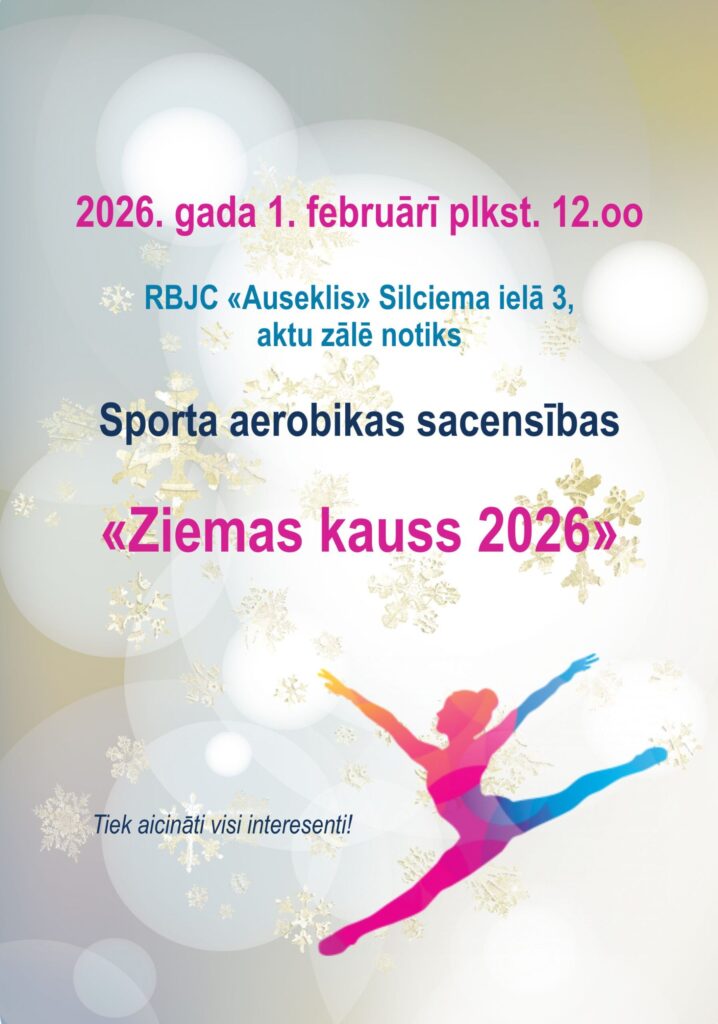 RBJC “Auseklis” aicina pieteikties bērnu un jauniešu sporta aerobikas sacensībām “Ziemas kauss 2026”