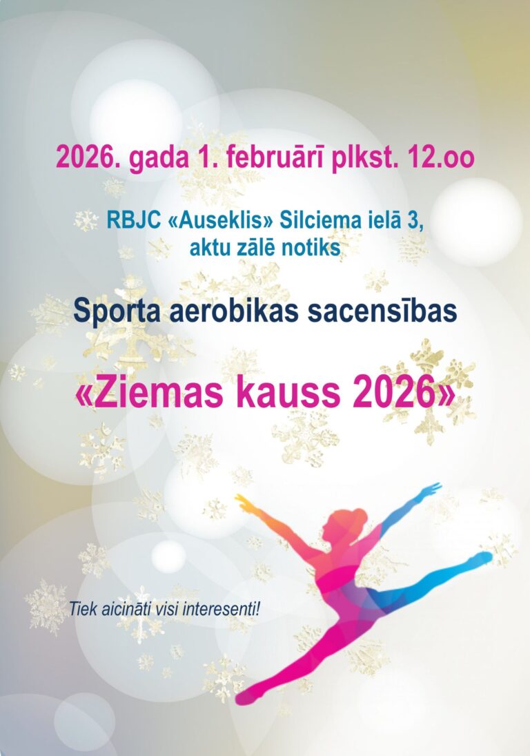 RBJC “Auseklis” aicina pieteikties bērnu un jauniešu sporta aerobikas sacensībām “Ziemas kauss 2026”