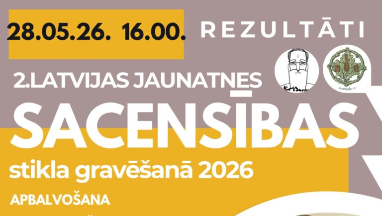 Noskaidroti 2. Latvijas jaunatnes stikla gravēšanas sacensību laureāti
