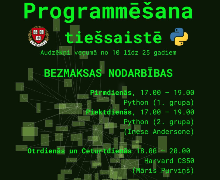 Bezmaksas tiešsaistes programmēšanas nodarbības jauniešiem