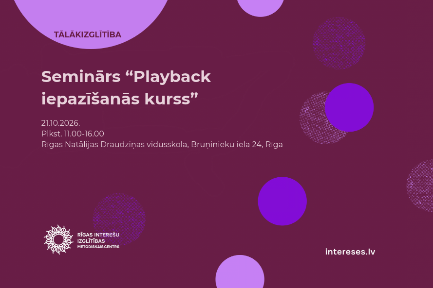 Seminārs interešu izglītības skolotājiem „Playback iepazīšanās kurss"